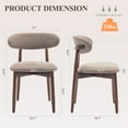 thumbnail image 3 of Upholstered Dining Chairs (Set of 2) — Modern Wooden Side Chairs with Foot Pegs for Kitchen & Dining,Camel, 3 of 7
