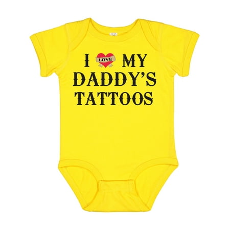 

Inktastic I Love My Daddy s Tattoos Gift Baby Boy or Baby Girl Bodysuit