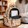 thumbnail image 5 of Kuiaobaty Orange Capybara Print Backpack for Girls Boys 17 Inch Backpack with Cup Holder Lightweight School Bag for School, Beige, 5 of 7