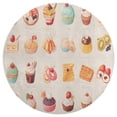 thumbnail image 3 of Cartoon Cake Floral Medallion Round Rug - Small Round Area Rug, Soft Non-Slip Machine Washable Bedroom Mat Indoor Accent Entry Carpet for Office Desk Dorm Hallway, 3 of 7