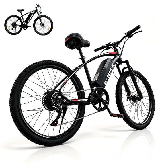 26" Electric Mountain Bike for Adults, 749W Peak Motor ebike 20MPH 40Mi Range, 432Wh Removable Battery, 7-Speed Off-Road eMTB, UL2849 Certified
