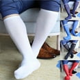 thumbnail image 6 of Mens Wide Striped Toe Sheer Business Dress Socks Silk High Thin Breathable, 6 of 12