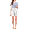 thumbnail image 6 of Plus Size Chiffon Shorts - Wide Leg Summer Skirt Pants for Women, White Women's Plus Size Wide Leg Shorts for Women's Summer 200 Catties Chiffon Trousers Skirt Mm Elastic Waist Loose Versatile, 6 of 7