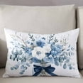 thumbnail image 3 of Blue Spring Floral Throw Pillow Cover 24 x 36 Inch Decorative Pillow Cover Watercolor Summer Flowers Lumbar Pillowcase Seasonal Rectangle Cushion Case for Couch Sofa Bed Living Room, 3 of 7