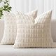 thumbnail image 1 of Chenchen Pack of 2 Corduroy Decorative Throw Pillow Covers 20x20 Inch Soft Boho Striped Pillow Covers Modern Farmhouse Home Decor for Sofa Living Room Couch Bed Cream White, 1 of 1