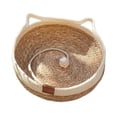 thumbnail image 2 of Cama tejida para gatos, cesta portátil para dormir, redonda, y resistente a los arañazos, para perros, cachorros, gatos de interior y mascotas S, 2 of 8
