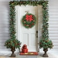 thumbnail image 5 of Christmas Wreath 40x40cm Holiday Rattan Door Garland Artificial Pine Cone Red Berry Hanging Decor Battery Operated Indoor Outdoor Window Fireplace, 5 of 5