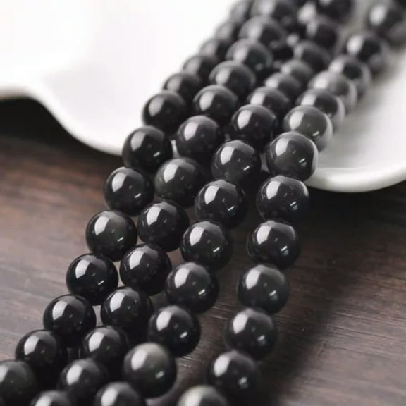 U8MO Round 4mm 6mm 8mm 10mm 12mm 14mm Artificial Obsidian Gemstone Loose Beads-10mm 20pcs
