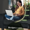 thumbnail image 4 of Modern L-Shaped Sectional Sofa, Corduroy Upholstered Modular Couch With Storage Armrest and Pillows for Living Room Office Apartment, 4 of 14