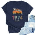 thumbnail image 2 of 50th Birthday Gift Shirts for Women Funny Vintage 1974 T Shirt Retro Birthday Party Casual Tee Tops, 2 of 5