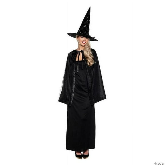 Costumes for All Occasions UR30748OS Adult Witch Cape & Hat Costume Set, Black - One Size