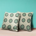 thumbnail image 3 of Amrita Sen Designs CAPL1126BrCDS-BL-26x26 26 x 26 in. Moonflower Mandala Broadcloth Indoor & Outdoor Blown & Closed Pillow - Beige, Black & Green, 3 of 5