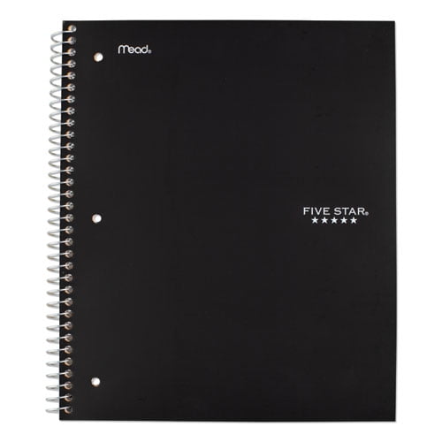 Wirebound Notebook, 1 Subject, Medium/college Rule, Black Cover, 11 X 8.5, 100 Sheets | Bundle of 2 Each
