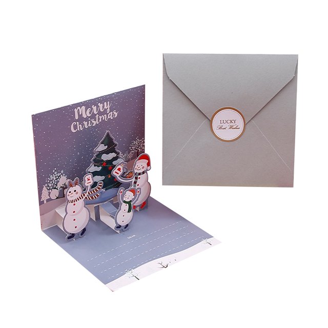 3D Christmas Greeting Card Holiday Blessing Surprise with Festive Message for Christmas Eve Celebration