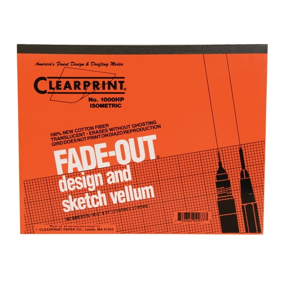 Clearprint Fade-Out Isometric 8.5" x 11" Grid Design and Sketch Pad