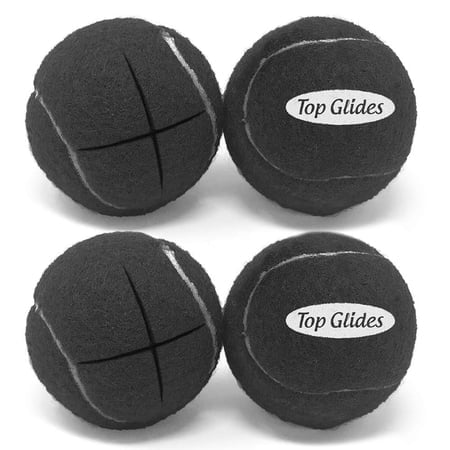 Top glides Precut Walker Tennis Ball glides - Black - 2 Pairs