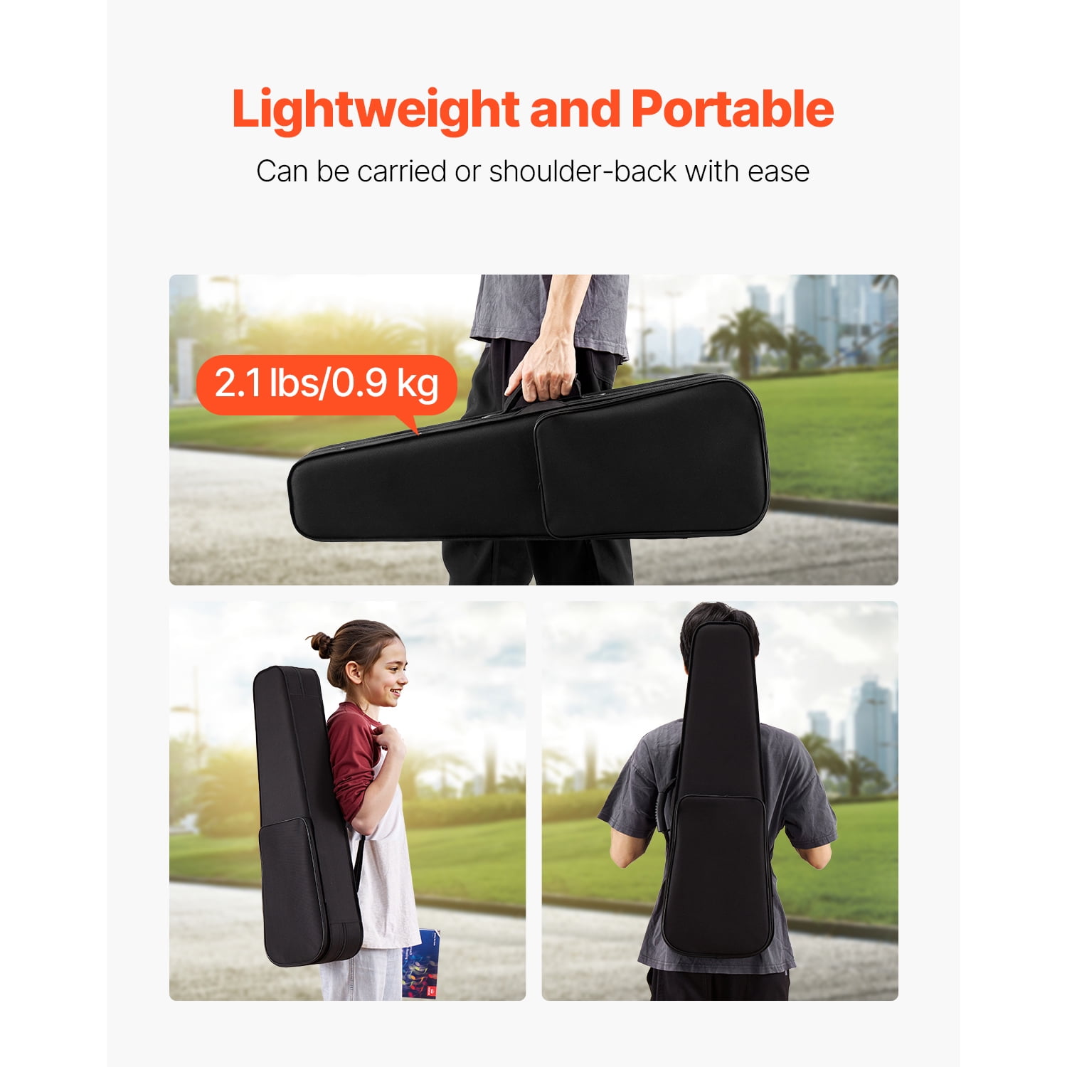 KFFKFF 4/4 Full Size Violin Case, Waterproof Nylon, Lightweight Travel Bag, Plush Interior, Dual Shoulder Straps, Scratch-Resistant, Triangular Design, for Violin, Black