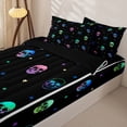 thumbnail image 3 of Homewish Rainbow Gradient Skull Zipper Full Size Comforter Sets with Fitted Sheet and 2 Pillowcases for Girls, Multicolor Star Gothic Head Zipper Bedding Set, Black Reversible, 4-Piece, 3 of 6