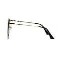 thumbnail image 3 of Womens Retro Futuristic Rimless Butterfly Shield Sunglasses Gold Smoke, 3 of 4