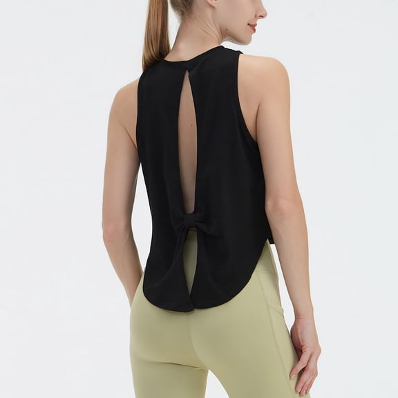 Egzmbll Sleeveless Women's Tank Top Seamless Lightweight Athletic Womens Top Breathable Backless Training Outfit Gym Yoga Pilates Wear Casual Daily Fit