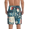 thumbnail image 3 of Bixox Men's France and Paris printed lightweight casual shorts, soft sleep shorts with pockets., 3 of 7