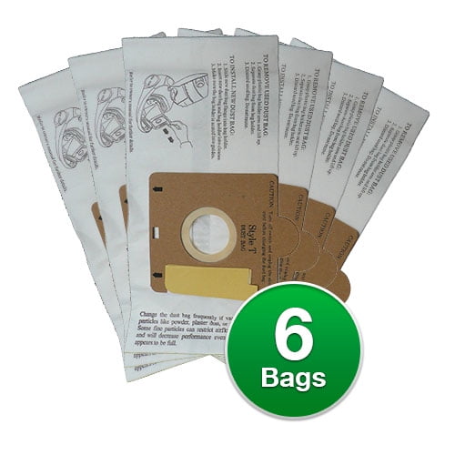 6 Pack Replacement Vacuum Bags for Eureka Style J Type Micro with Closure