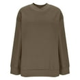 thumbnail image 4 of ClodeEU Womens V Neck Sweatshirts ,Long Sleeve Loose Fit Lightweight Pullover, Fall Clothes Tops Khaki,Womens Plus XL, 4 of 8