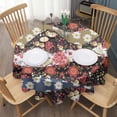 thumbnail image 3 of Pioneer Flower Floral Print Pattern Round Tablecloth 60"x60",Wrinkle Wipeable Table Cloth for Kitchen Dining Room Picnic Patio Party, 3 of 6