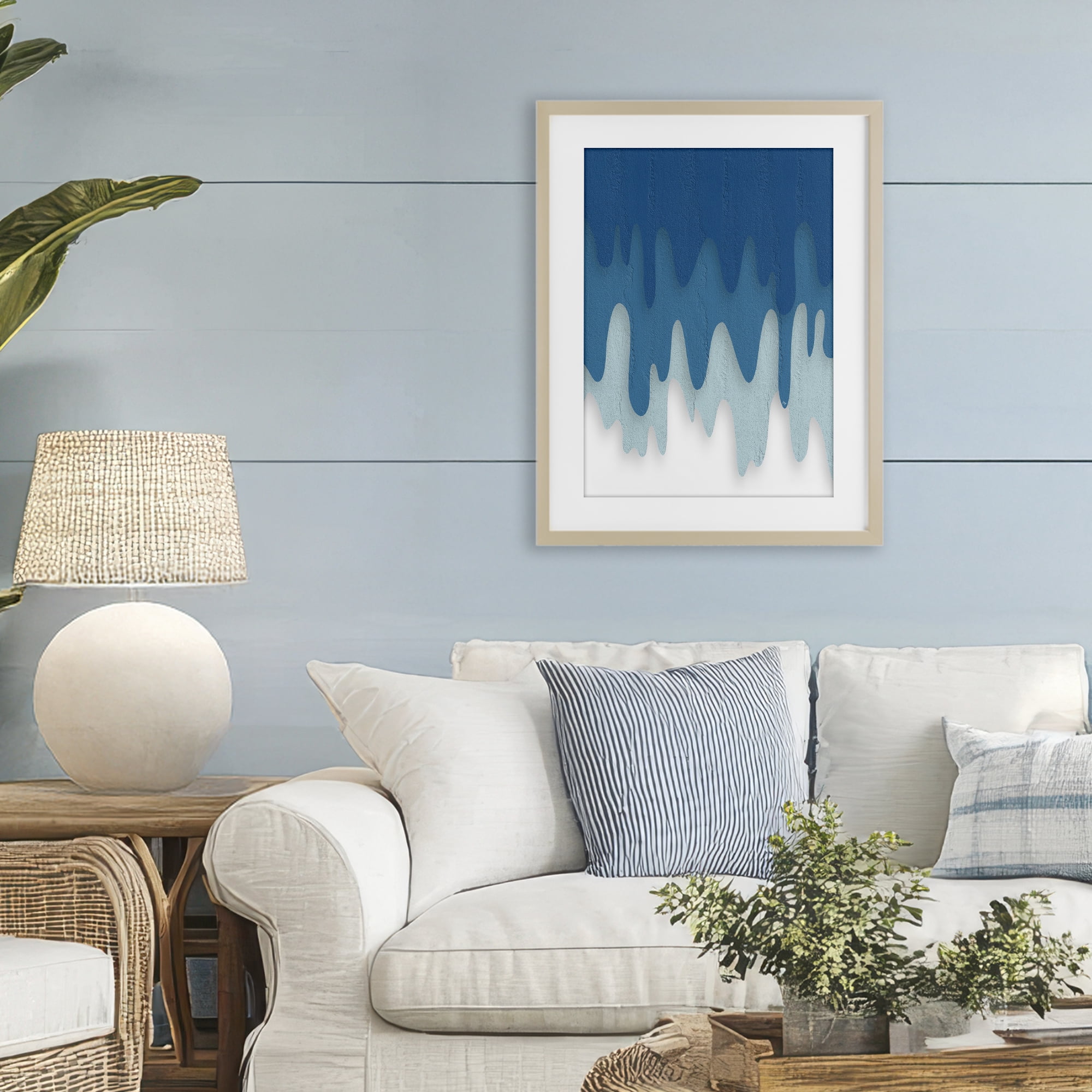 Stupell Industries Water Wave Fluid Contour Birch Framed Print Under Glass, design by Martina Pavlova