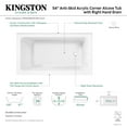 thumbnail image 6 of Aqua Eden VTAP5430R22TS 54-Inch Acrylic Rectangular 2-Wall Corner Alcove Tub, Right Hand Drain in Glossy White, 6 of 8