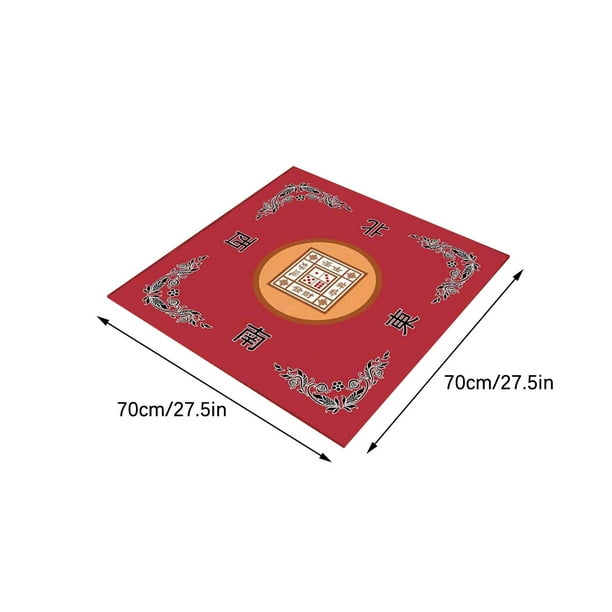 Tapete de Mahjong de 70 X 70 Cm | Base de Goma Antideslizante | Tapete de Juego con Reducción de Ruido | Cubierta de Fibra de Poliéster Duradera | Mantel Protector para Juegos de Mahjong, Póker, Domi