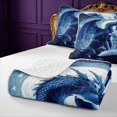 thumbnail image 4 of Manfei Fantasy Blue Dragon Animals Twin Quilt Set,Tree Flower Moon Twin Coverlet Set,Navy,2-Piece,1 Bedspread and 1 Pillowcase, 4 of 7