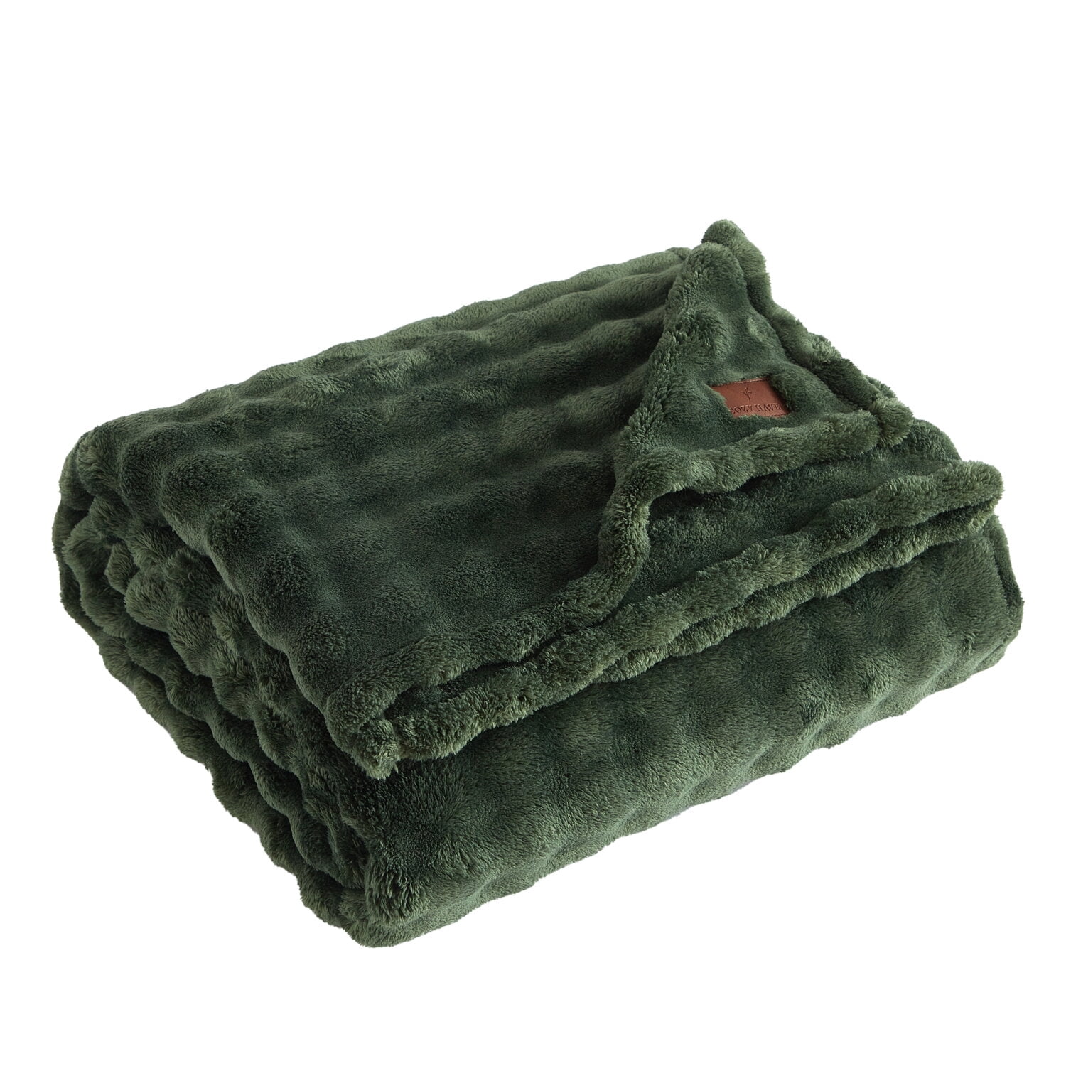 Cozy Haven Luxury Bubble Plush Oversized Couch Throw Blanket, Green, 50 x 72 in