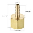 thumbnail image 2 of Uxcell Brass 3/16 Barbed x 1/4NPT Female Thread Barb Hose Fitting 2 Pack, 2 of 6