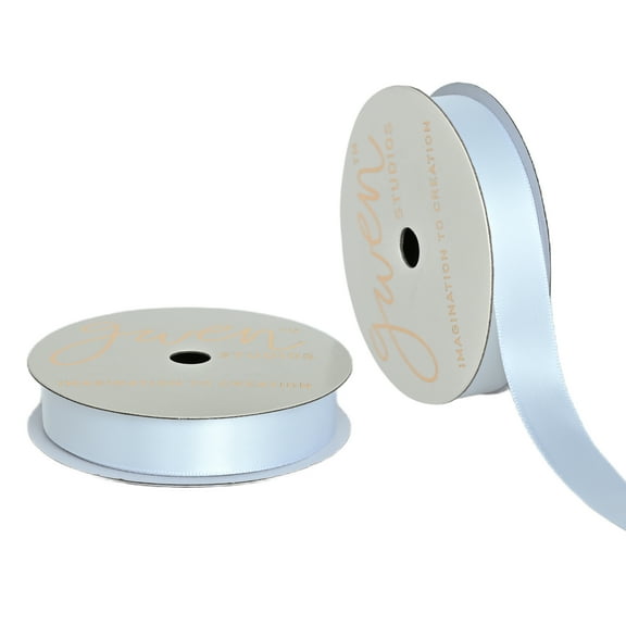 Gwen Studios 5/8" White Satin Ribbon, 7 Yards