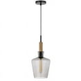 thumbnail image 4 of Cal Lighting, Swindon glass drop pendant with wood accent, 4 of 5