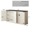 thumbnail image 2 of Blotout 65" Kitchen Modern Sideboard Buffet Cabinet Engineered Wood White Brown, 2 of 10
