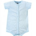 thumbnail image 3 of Hudson Baby Infant Boy Cotton Rompers 3pk, Gray Shark, 0-3 Months, 3 of 4