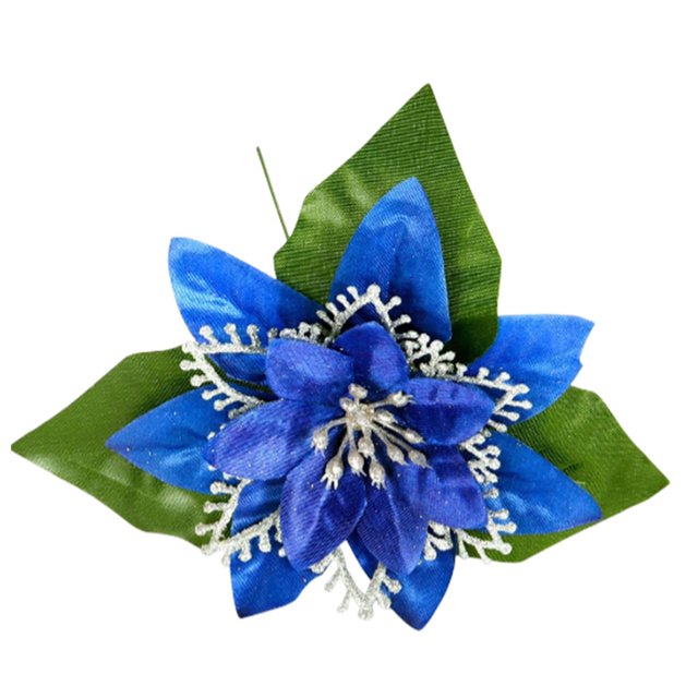 Yuarrent Flores de purpurina navideña, adorno de árbol de Navidad, decoración de fiesta de Año Nuevo, accesorios de diseño para el hogar, sala de Kits de decoración para fiestas Azul Yuarrent HA069940-03