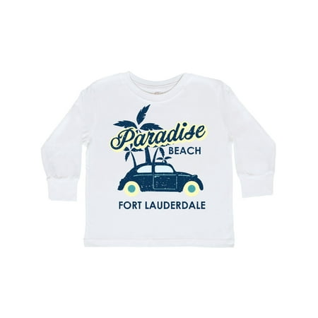 

Inktastic Paradise Beach in Fort Lauderdale with Palm Trees and Car Gift Toddler Boy or Toddler Girl Long Sleeve T-Shirt