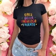 thumbnail image 3 of Playera Blusa Mujer con Frase Positiva Eres Bella Fabulosa y Fuerte Moda Casual Inspiradora Color Negro Talla Grande Marca Emil SaEs, 3 of 4