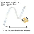 thumbnail image 2 of A Type Flexible Flat Cable and Flip Up to Mount Extend Adapter Kit, 4 Pin 1.0mm Pitch 200mm FFC for Electronic,laptop, 2 of 6