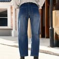 thumbnail image 4 of Womens Barrel Jeans Mid Waisted Wide Leg Vintage Jean Pants Loose Baggy Denim Trouser with Pockets ladies Jeans Straight Leg Dark Blue XXL, 4 of 7