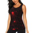 thumbnail image 1 of Balery Red Spider On The Web Camiseta sin mangas estampada ligera para mujer, tops de entrenamiento sin mangas, camisetas de yoga transpirables de secado rápido.-Small, 1 of 7