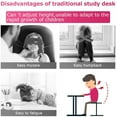 thumbnail image 2 of FDW Ensemble de Chaises, Rangement Étude Enfant École Hauteur Réglable Table pour Enfants Bureau Enfants, Pink, 2 of 7