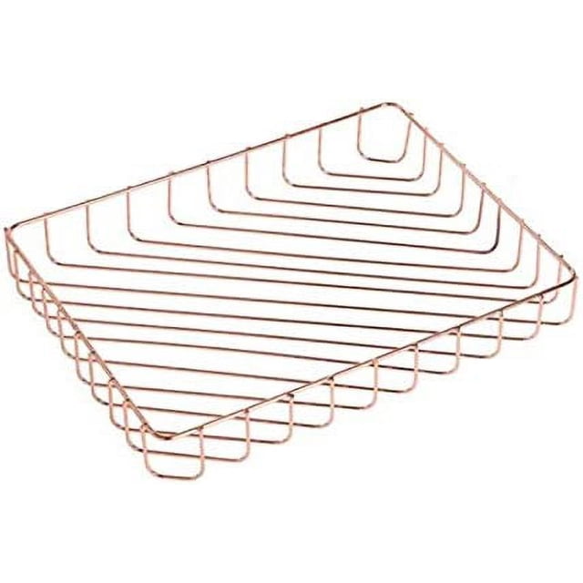 Cesta Organizador de almacenamiento de cosméticos Cinta metálica de oro rosa Cesta de frutas Estante de colección para cesta de almacenamiento de baño (Color: oro rosa)