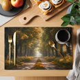 thumbnail image 2 of Brown Trees Placemats Set of 8 Forest Art Decor Spring Summer Nature Leaf Place Mats Indoor Wipeable Table Mats Washable Cloth Dining Table Placemats for Kitchen Holiday Party Home Decor 13x19 Inch, 2 of 9