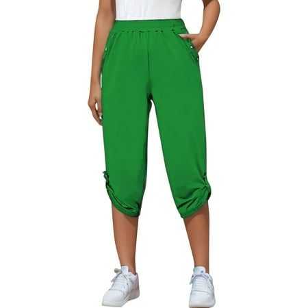 

European And American Summer New Casual Cropped Elastic Pants For Women Fashion Women Harem Pants Maternity Pants for Women Business Casual