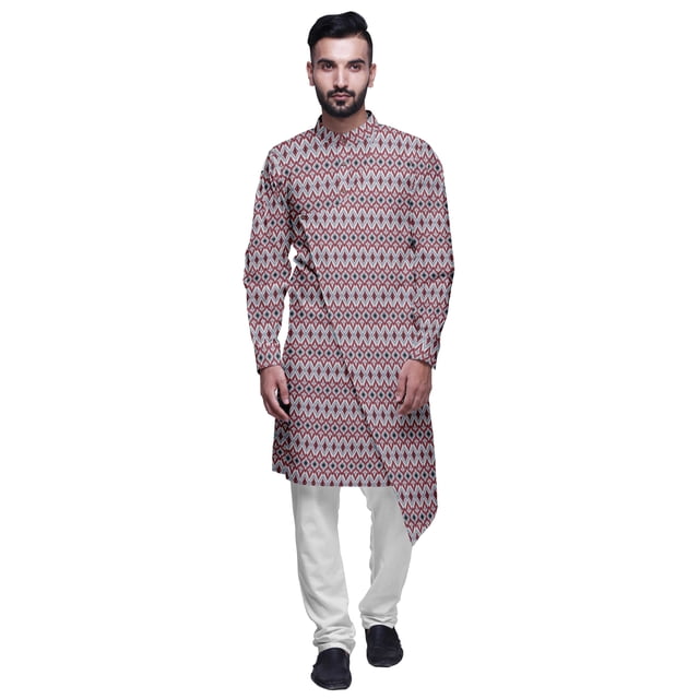 Atasi Ensemble Kurta-Pyjama Long en Coton pour Hommes, Kurta-Pyjama Décontracté de Designer, Vêtements