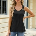 thumbnail image 4 of Sleeveless V Neck Tank Tops for Women metallic Ring Trim Solid Vest Tops Tunic Shirts Summer 2025 Trendy Tees Black L, 4 of 7